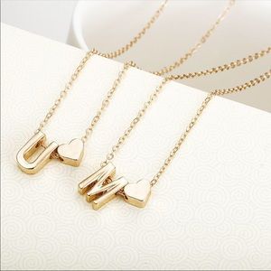 Jewelry - Initial and heart necklace gold Jewelry - Initial and heart necklace gold